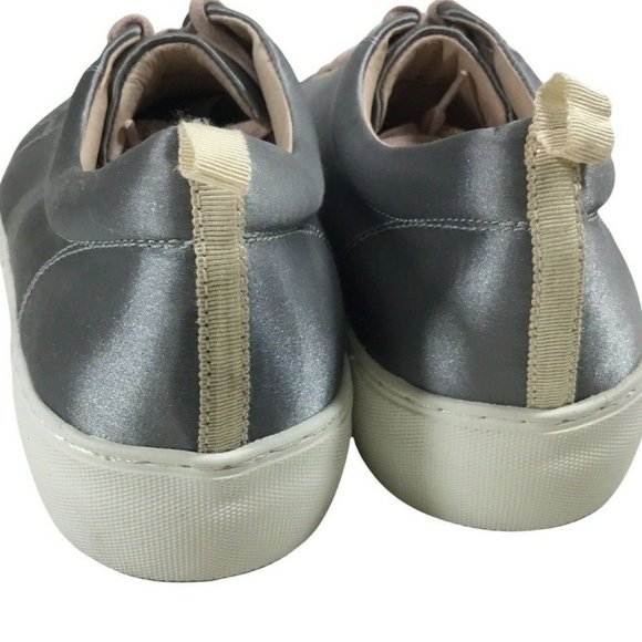 J/Slides NYC Gray Satin Platform Sneakers - Picture 5 of 6